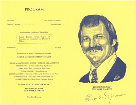 1978 Thurman Munson Signed Dapper Dan Charity Banquet Program (Beckett)